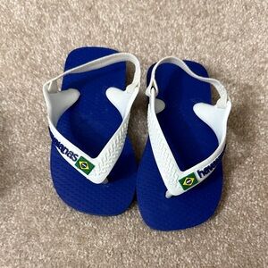 Havaianas Kids Blue and White Flip Flops